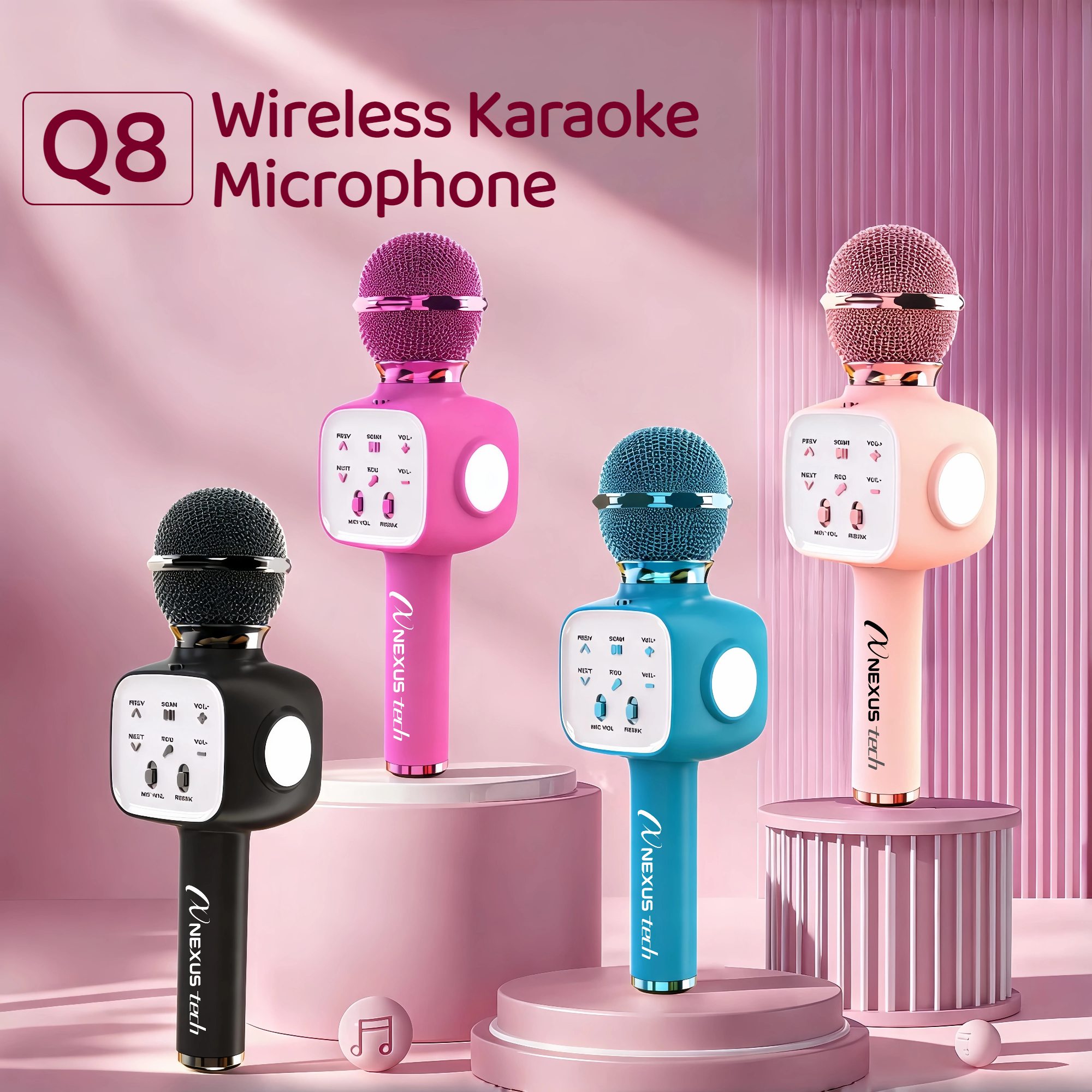Speaker Kit - Kablosuz Bluetooth 5.2 Karaoke Mikrofonu, Taşınabilir