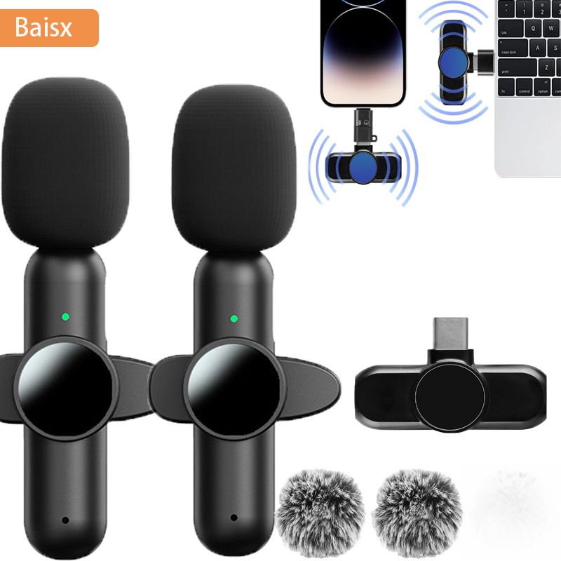Condenser Microphone Kit - iPhone iPad için Kablosuz Yaka Mikrofonu,